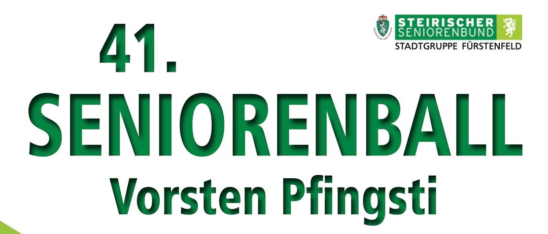 Plakat für einen Seniorenball am Pfingstmontag, 12. Februar 2026, um 14 Uhr in der Stadthalle Fürstenfeld. Zeigt ein tanzendes Paar, Maskenpflicht und Musik von Feuer & Eis. Der Eintritt kostet 4 € und mehr.