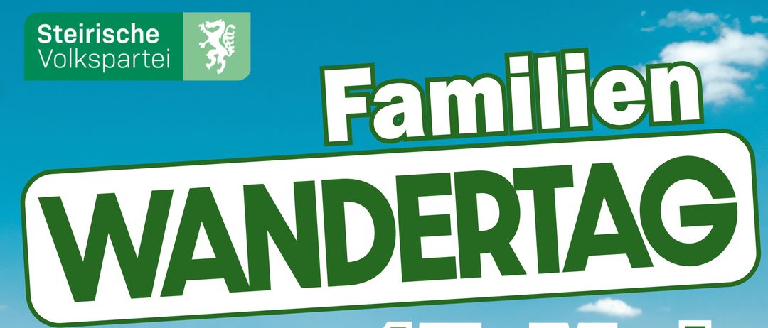 Plakat für Wandertag, zeigt eine Person, die sich in einem Holzstuhl entspannt. Datum: Sonntag, 17. Mai. Ort: Furstenfeld. Aktivitäten: Live-Musik, Spiele und Stationen.