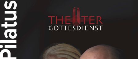 Plakat für einen Gottesdienst mit einer Frau und einem Glatzenkopf. Datum: 22.03.2026, 18:00. Mit Friedrich von Krosigs Schauspiel.