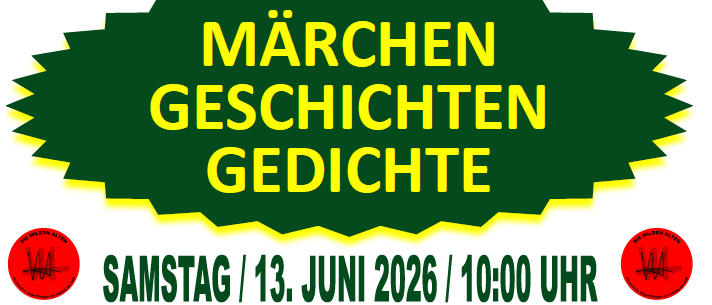 Plakat für den 9. Steirischen Vorlestag am 13. Juni 2026 mit Erika Strack, Margarete Peinsipp und Gertrude Weiss, das Märchen, Geschichten und Gedichte bewirbt.