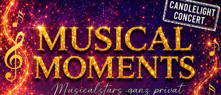 An event poster for Musical Moments with Lena, Ana, Markus, and others. A man sings into a microphone. Date: 11.9.2026 at 19:30.
