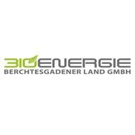 Das Logo für BioEnergie Berchtesgadener Land GmbH mit einem grünen Blattsymbol und dem Firmennamen in fetter Schrift.