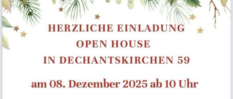 Ein Open House-Event von Nahrin in Dechantskirchen 59 am 8. Dezember 2025 ab 10 Uhr. Besucher können Produktinformationen, Verkostungen, nette Gespräche und Erfrischungen erwarten. Heidi und Lilly freuen sich auf Ihren Besuch.