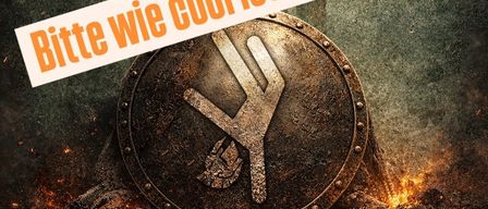 Ein Poster bewirbt ein Spartan Warrior Event am Mittwoch, 01.07.26, von 08:00 bis 14:00 Uhr. Es zeigt einen Schild mit Y-Symbol und QR-Code.