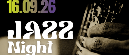 Plakat für eine Jazz-Nacht am 16. September 2026 mit einem Saxophonisten und der Band Still Experienced XL. Das Plakat enthält Datum, Bandname und Veranstaltungsort.