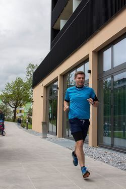 Adult, Male, Man, Person, Walking, City, Running, Street, Shorts, Path