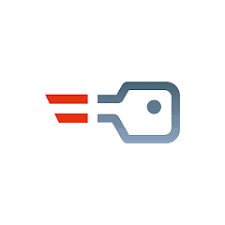 A logo with a red line connecting a key icon, suggesting speed or activation.
