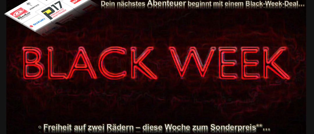 Black Friday-Aktion mit Sonderpreisen auf Zweiräder gültig vom 21.11. bis 28.11.2025.