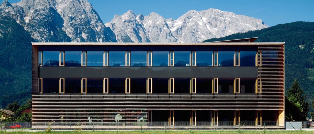 Building, Office Building, Grass, Outdoors, Shelter, Mountain Range, Nature, Peak, Lawn, Person