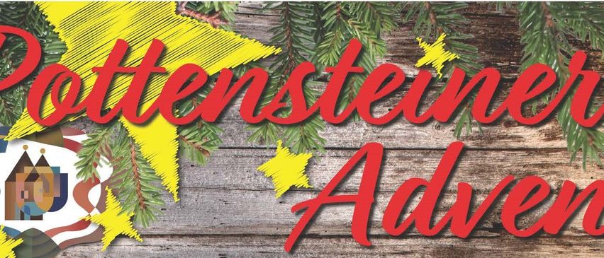 Weihnachtswerbung mit dem Wort 'Weihnachten' in Rot, mit gelben Sternen auf einem hölzernen Hintergrund.