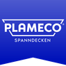 The logo for Plameco Spanndecken on a blue background. The name Plameco is in bold white letters, and below it, the text Spanndecken is in smaller white letters.