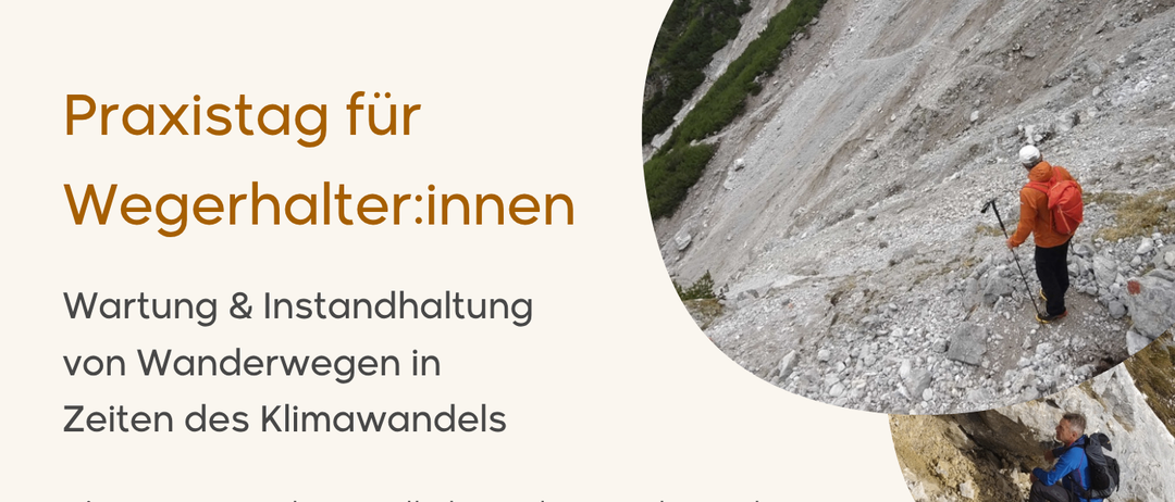 Eine Präsentation über die Instandhaltung und Pflege von Wanderwegen in Zeiten des Klimawandels. Sie kombiniert Fachwissen mit technischen und praktischen Lösungen und fördert einen Erfahrungsaustausch.