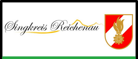 Das Logo zeigt 'Singkreis Reichenau' mit einem stilisierten Berg und einem Logo mit einer Flamme und einem Zahnrad. Darunter steht das Wort 'Veranstaltung'.