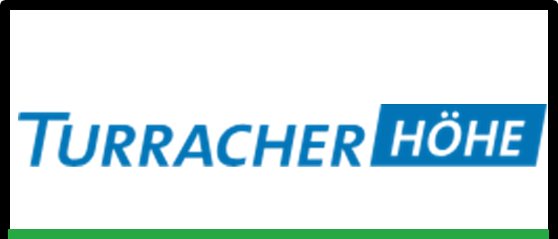 Ein weiß-grünes Banner zeigt ein blaues Logo mit 'Turracher Höhe' über dem Wort 'Veranstaltung'.