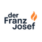 Das Logo von Franz Josef, mit einem stilisierten Feuersymbol und dem Namen in fetter blauer Schrift auf schwarzem Hintergrund.