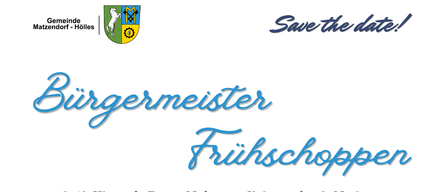 Ein Plakat für das Bürgermeister-Frühstück mit Peter Meissner, Kabarettist und Moderator. Musikalische Unterhaltung, Grillen und vieles mehr. Datum: 11. Oktober 2026. Zeit: 10:00 Uhr. Ort: Vor dem Rathaus.