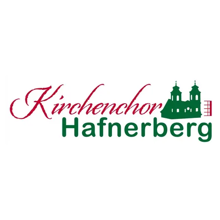 Das Logo für Kirchenchor Hafnerberg, mit zwei Glockentürmen und einer Kirche im Hintergrund.