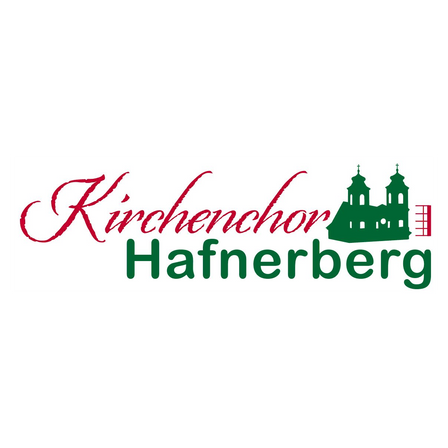 Das Logo für Kirchenchor Hafnerberg, mit zwei Glockentürmen und einer Kirche im Hintergrund.