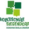 Das Logo der Volksschule Siegendorf, einer Grundschule in Siegendorf, auf weißem Hintergrund mit grünen Sprechblasen dargestellt.