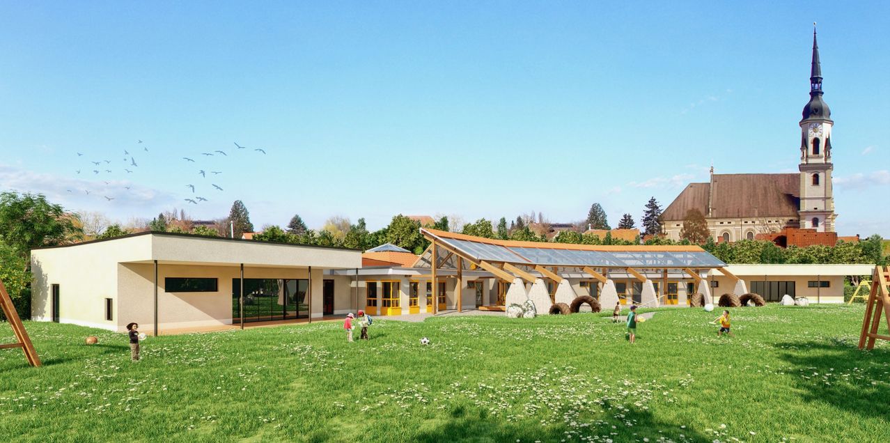 Bild enthält, Grass, Housing, Villa, Lawn, Bell Tower, Tower, Outdoors, Shelter, Person, Spire