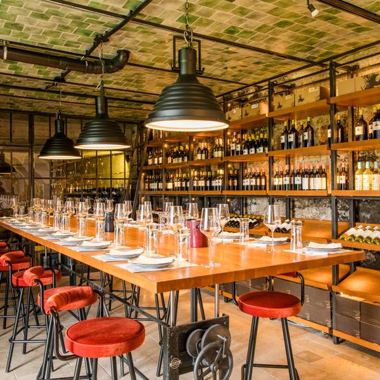 Architecture, Building, Bar, Chair, Furniture, Dining Table, Table