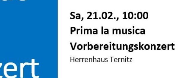 Ein Werbeplakat für die Musikschule 'Schwarzztal Mitte' zeigt zwei Konzertzeiten, 10:00 Uhr am 21.02 und 9:00 Uhr und 10:30 Uhr am 28.02. Die Klassen werden von Cernek Gerhard, Gasteiner Isabella und Gasteiner Michael geleitet und präsentieren Instrumente wie Flöten und Klarinetten.