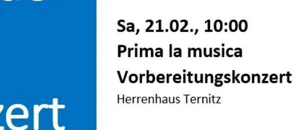 Ein Werbeplakat für die Musikschule 'Schwarzztal Mitte' zeigt zwei Konzertzeiten, 10:00 Uhr am 21.02 und 9:00 Uhr und 10:30 Uhr am 28.02. Die Klassen werden von Cernek Gerhard, Gasteiner Isabella und Gasteiner Michael geleitet und präsentieren Instrumente wie Flöten und Klarinetten.