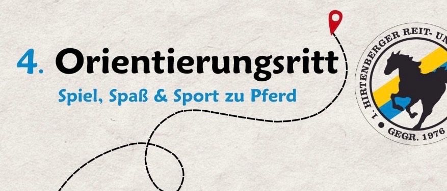 Pferderitt-Event in Zweier- oder Dreier-Teams. Ort: 2552 Hirtenberg. Strecke: ca. 13-15 km. Eintritt: 45 € pro Person. Begrenzt auf 55 Teilnehmer. Verpflegung vor, während und nach dem Ritt inklusive. Startersackerl und Heu sind im Eintrittspreis enthalten. Anmeldung und Infos auf Facebook.