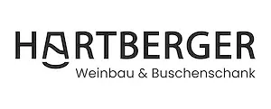 Das Logo für Hartberger, ein Wein- und Flaschenverschlussunternehmen, in Schwarz auf weißem Hintergrund dargestellt.