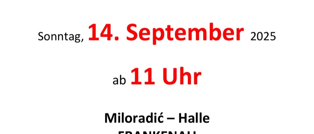 Ein Plakat bewirbt die 'SCHNITZLESSEN' Veranstaltung der Feuerwehr Frankenau, geplant für Sonntag, 14. September 2025, ab 11 Uhr in der Miloradic-Halle in Frankenau. Die Veranstaltung fördert den Gemeinschaftsgeist.