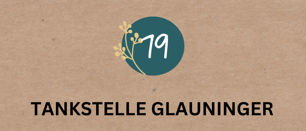 Eine Werbung für die Tiessner Adventfenster-Veranstaltung. Es zeigt das Datum '19' und den Veranstaltungsort 'Tankstelle Glauninger.' Die Veranstaltung ist von 7:30 bis 17:00 Uhr geöffnet. Es sind Erfrischungen zum Kauf erhältlich.