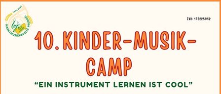 Kinder-Musik-Camp. Kinder im Alter von 5-8 Jahren können Instrumente lernen, Musik spielen und Musik mit allen Sinnen erleben. 8. und 9. August, Schulweg 2 in Preding. QR-Code zur Anmeldung.