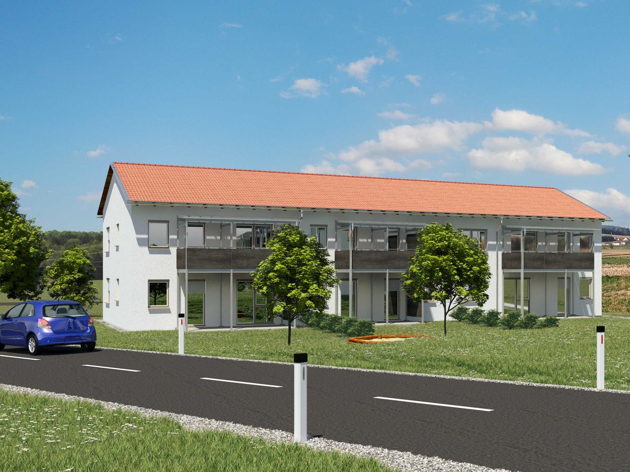 Bild enthält, Car, Grass, Lawn, Building, Housing, Wheel, Shelter, House