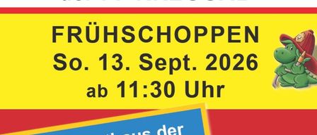 Plakat für Tuderschitzer Dorffest der FF Kreggab, geplant für Samstag, 13. September 2026, Beginn um 11:30 Uhr. Die Veranstaltung findet im Rüsthaus der FF Kreggab statt und bietet Musik, Essen und Getränke.