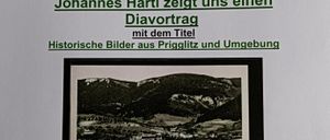 Ein Plakat lädt alle Interessierten zu einer Präsentation von Johannes Hartl am Dienstag, 3. Juni 2025, um 15 Uhr ein. Die Veranstaltung findet im Gemeindehaus Prigglitz statt und zeigt historische Bilder von Prigglitz und Umgebung.