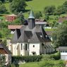 Building, Spire, Tower, House, Housing, Roof, Outdoors, Nature, Countryside, Cow