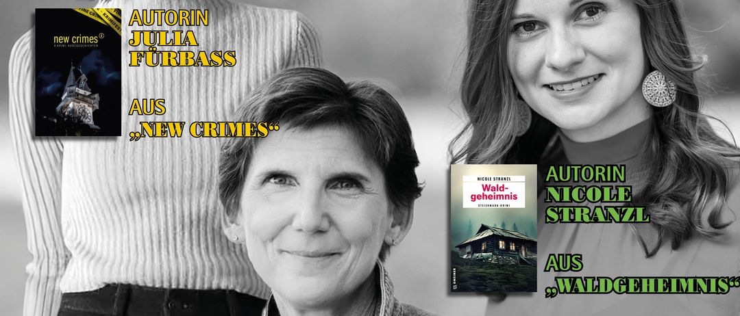 Drei Frauen stehen für eine Veranstaltung mit Büchern um sie herum. Die zentrale Figur lächelt. Die Veranstaltung ist am 11. März 2026 um 18:30 Uhr.