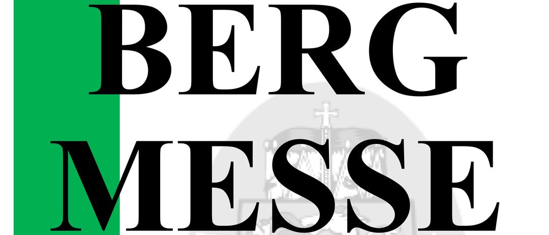 Plakat für die Berg Messe Veranstaltung am 30.08.2026 um 12:00 Uhr auf dem Brucker Hochanger. Das Plakat zeigt ein Kreuz und ein Löwenwappen.