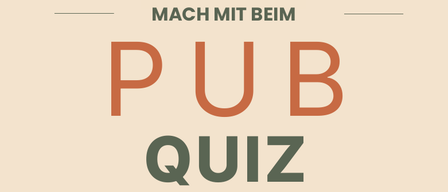 Poster for a pub quiz event on Friday, October 16, 2026, at 19:00. Entry is free. The event promises good atmosphere, smoking allowed, and reasonable prices. Location: Kirchenwirt St. Radegund.