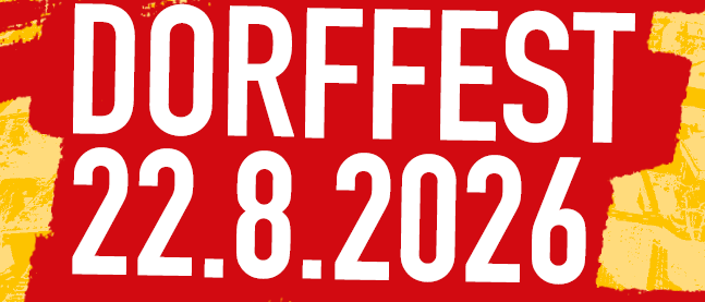 Plakat für Dorffest in Silzendorf am 22. August 2026, Beginn um 11:00 Uhr, im Klosterkeller.