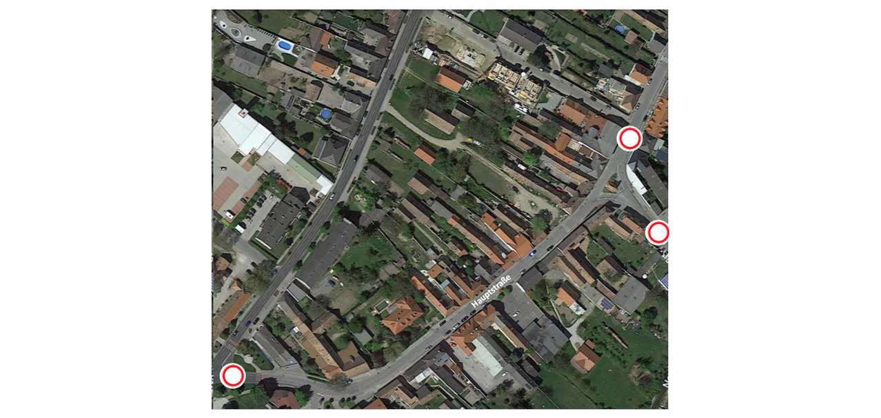 Bild enthält, Road, Intersection, Neighborhood, Outdoors, City, Aerial View