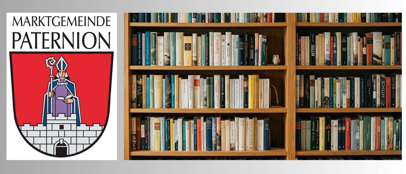 Ein hölzerne Bücherregal gefüllt mit verschiedenen Büchern, darunter Klassiker und zeitgenössische Titel, mit einer Eule auf dem obersten Regal.