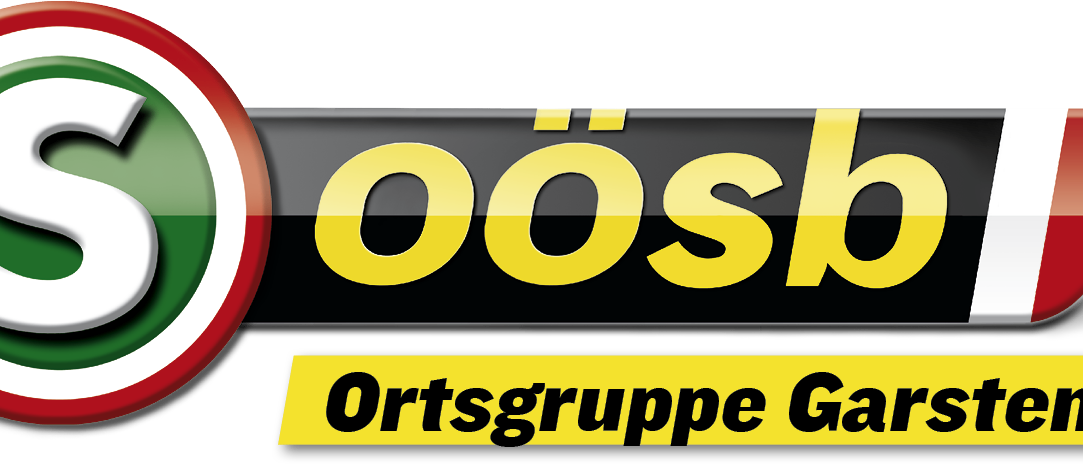 Das Logo der Organisation OOS, mit dem Text Ortsgruppe G, auf schwarzem Hintergrund dargestellt.