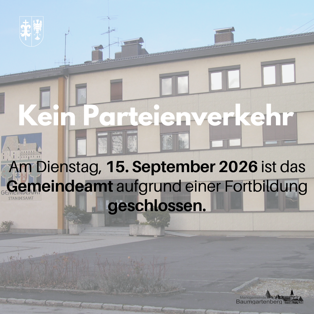 Ein Gebäude mit einem Schild, das am Dienstag, den 15. September 2026, wegen einer Schulung keine Partyverkehre zulässt.