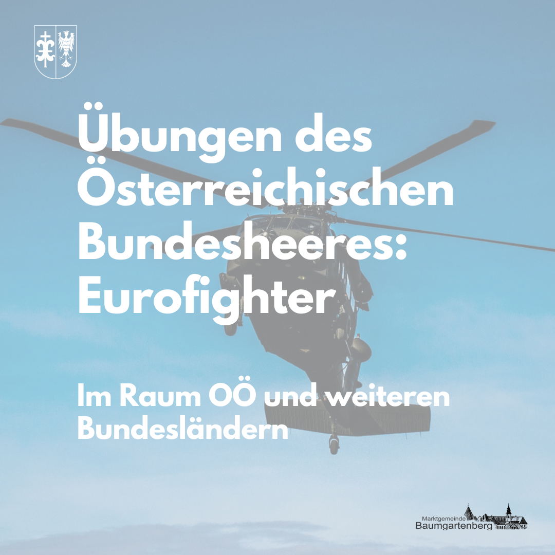 Trainingsflüge der Österreichischen Bundesheeres mit dem Eurofighter in Burgenland, zeigt ein Eurofighter-Jet, der über einem blauen Himmel mit Wolken fliegt.