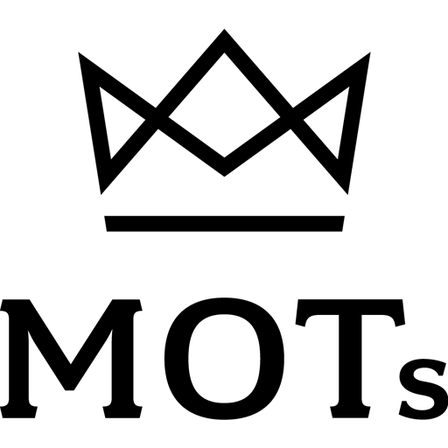 Ein schwarzer Hintergrund mit einem weißen Logo darauf. Das Logo zeigt einen stilisierten Buchstaben 'B' in weißer Schrift.