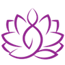 The logo for Yogaraum Lassnitzhöhe, featuring a purple flower and bold purple text on a black background.