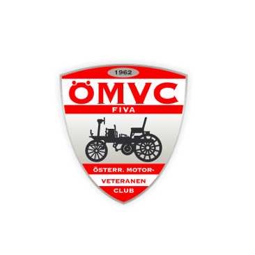 Das ÖMVC FIVA Logo zeigt ein Oldtimer mit dem Jahr 1962 und Text 'Oesterr. Motor-Veteranen Club'.