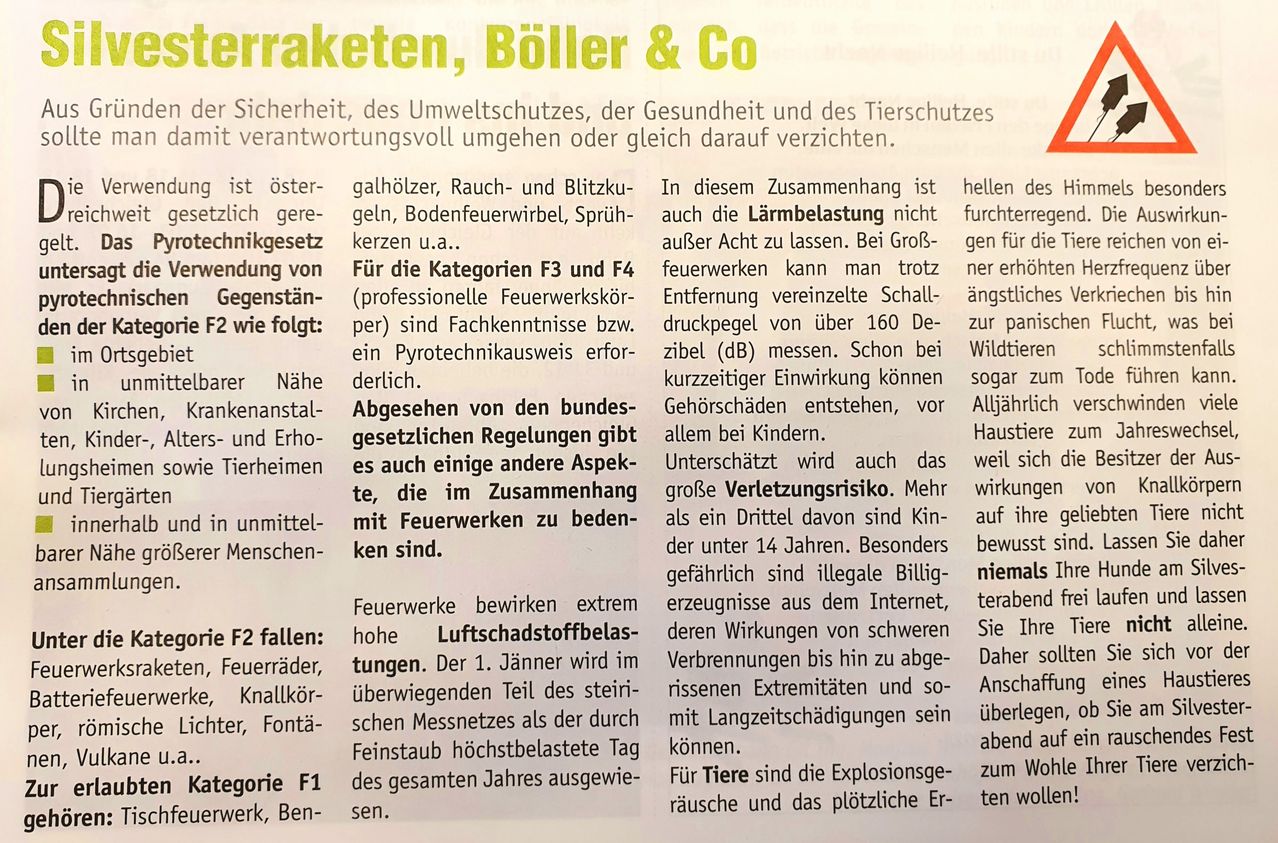 Ein Dokument bespricht Sicherheits- und Umweltschutzvorschriften für Pyrotechnik und erwähnt Rauch, Nebel und Feuerwerk als bedeutende Bedenken. Es weist auf die Gefahr der Rauchinhalation hin, insbesondere für Kinder, und die Auswirkungen lauter Geräusche auf Wildtiere. Der Text hebt die Risiken von Feuerwerk in Wohngebieten hervor und betont die Bedeutung von Bewusstsein und Vorschriften.