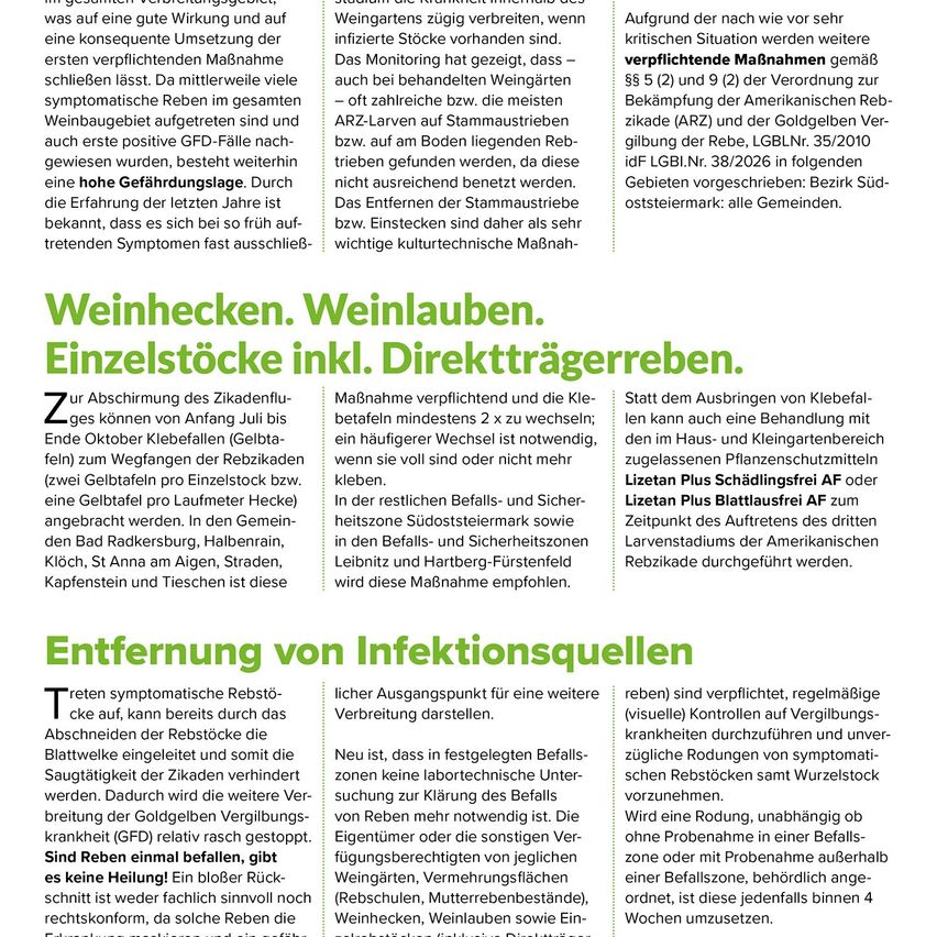 Das Bild zeigt ein Dokument, das die Kontrolle und Ausrottung der Asiatischen Langhornkäfers diskutiert, einschließlich Maßnahmen wie das Fällen infizierter Bäume und die Verwendung von Fallen. Es wird auch die Bedeutung der Überwachung und die Möglichkeit kultureller Kontrollmaßnahmen erwähnt.